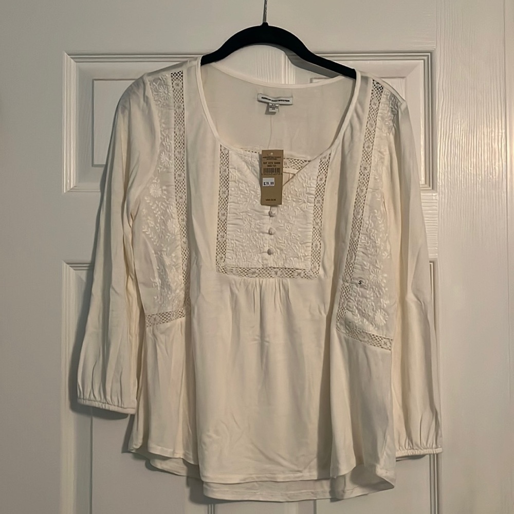 SOLD New With Tags American Eagle Cream Sleeved Blouse